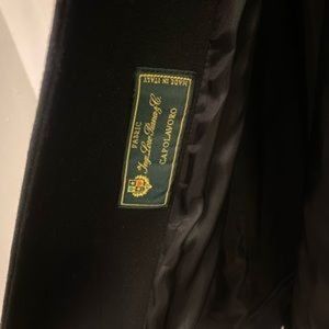 NEW Loro Piana Italian Double Breasted Black Virgin Wool Coat Size US 12 / EU 44